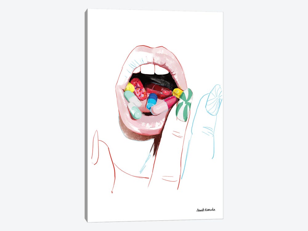 Mouth Colors II by Sarah Kamada 1-piece Canvas Artwork