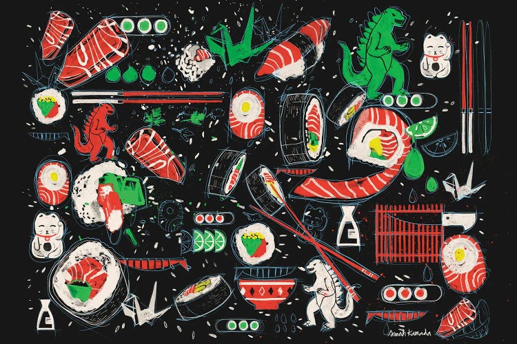 Sushizilla by Sarah Kamada wall art