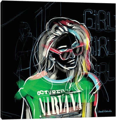 Rock Girl Canvas Art Print - Nirvana