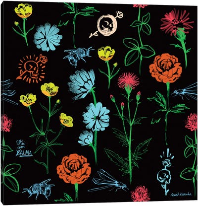 Pattern Flowers Canvas Art Print - Sarah Kamada