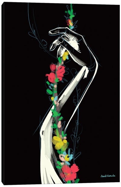Flowers Hand Canvas Art Print - Sarah Kamada