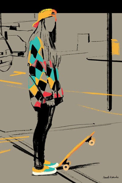 The Nineties: Color Girl Skateboard by Sarah Kamada