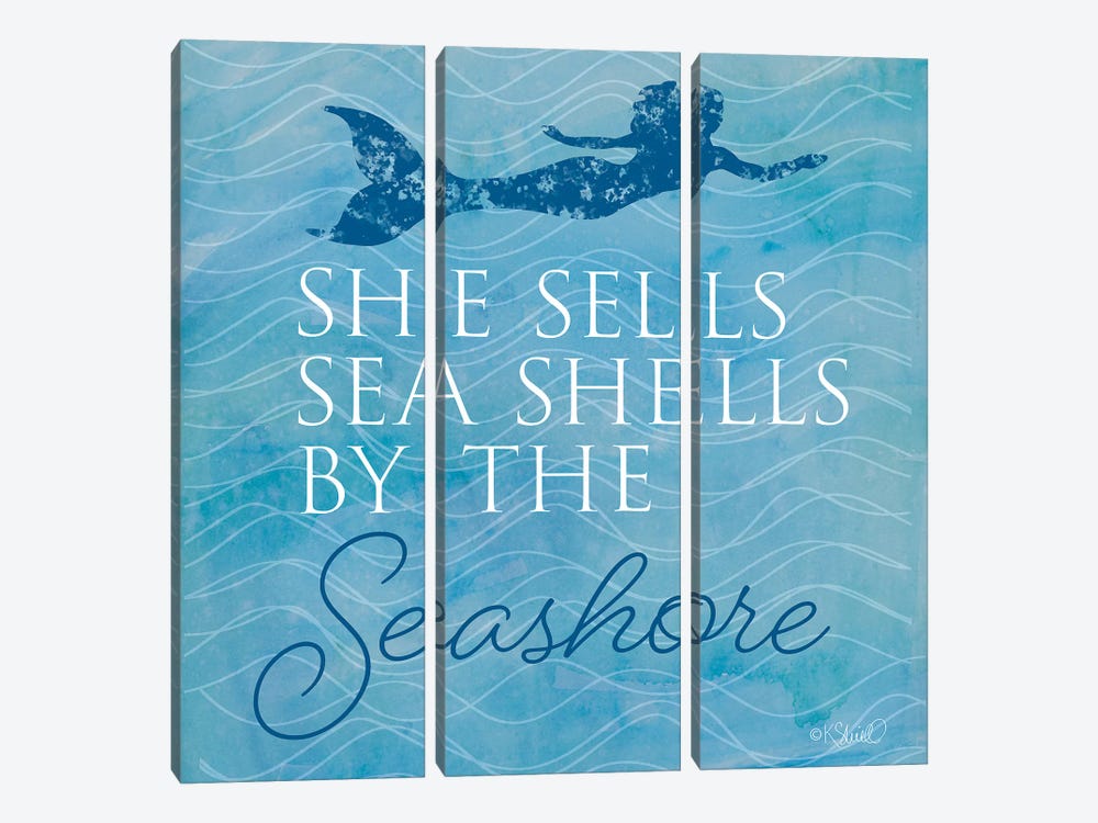 She Sells Seashells 3-piece Canvas Art Print
