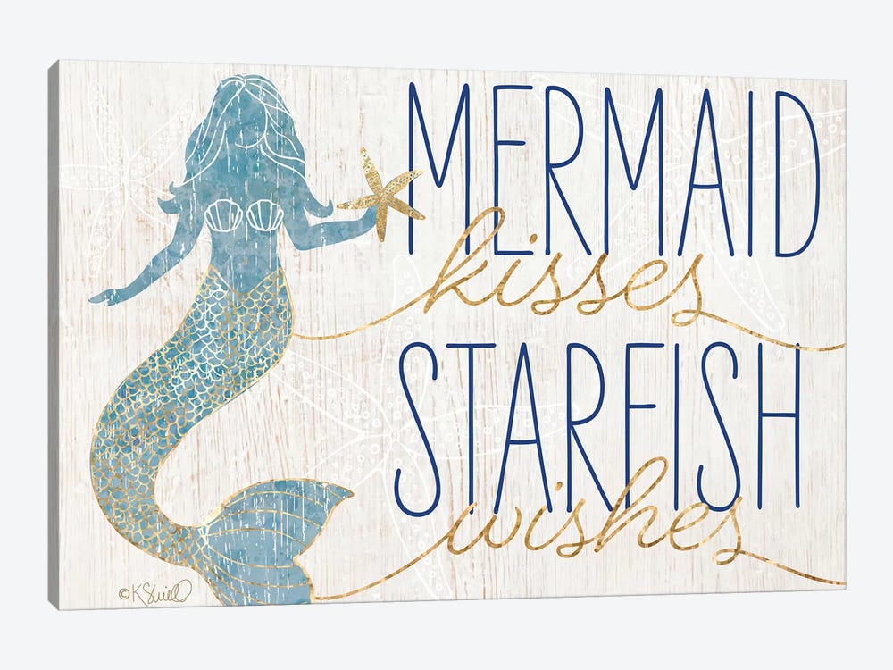 Mermaid Kisses Starfish Wishes by Kate Sherrill 1-piece Canvas Artwork