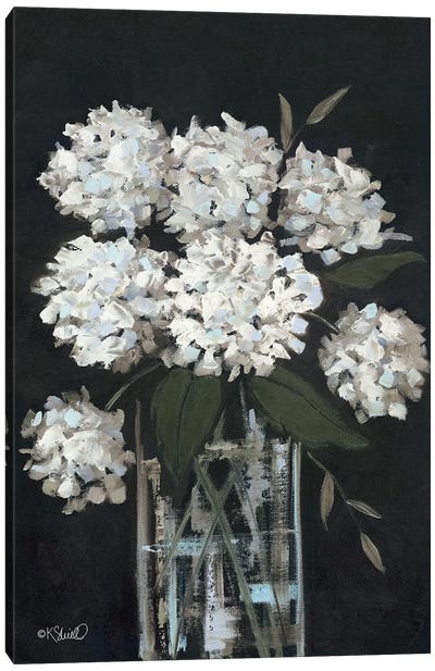 White Hydrangeas I Canvas Art Print - Botanical Still Life