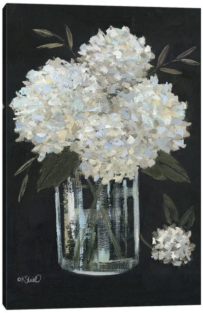 White Hydrangeas II Canvas Art Print - Best Selling Floral Art