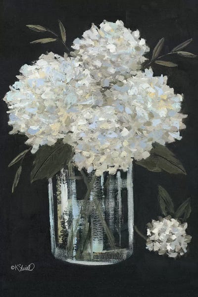 Large Floral & Botanical Art - Canvas Prints: White Hydrangeas II by Kate Sherrill