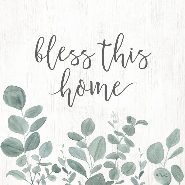 Bless This Home Eucalyptus by Kate Sherrill wall art