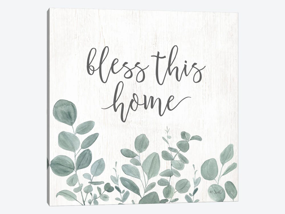 Bless This Home Eucalyptus by Kate Sherrill 1-piece Canvas Artwork
