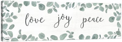Love-Joy-Peace Eucalyptus Canvas Art Print - Eucalyptus Art