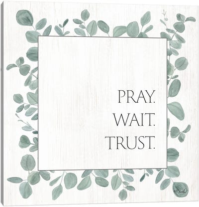 Pray Wait Trust Eucalyptus Canvas Art Print