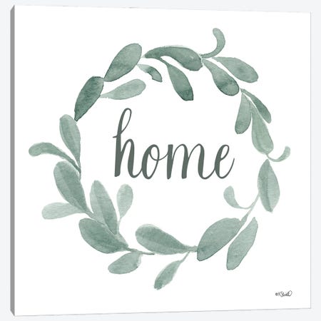 Welcome Home Wreath Canvas Print #SRL46} by Kate Sherrill Canvas Wall Art