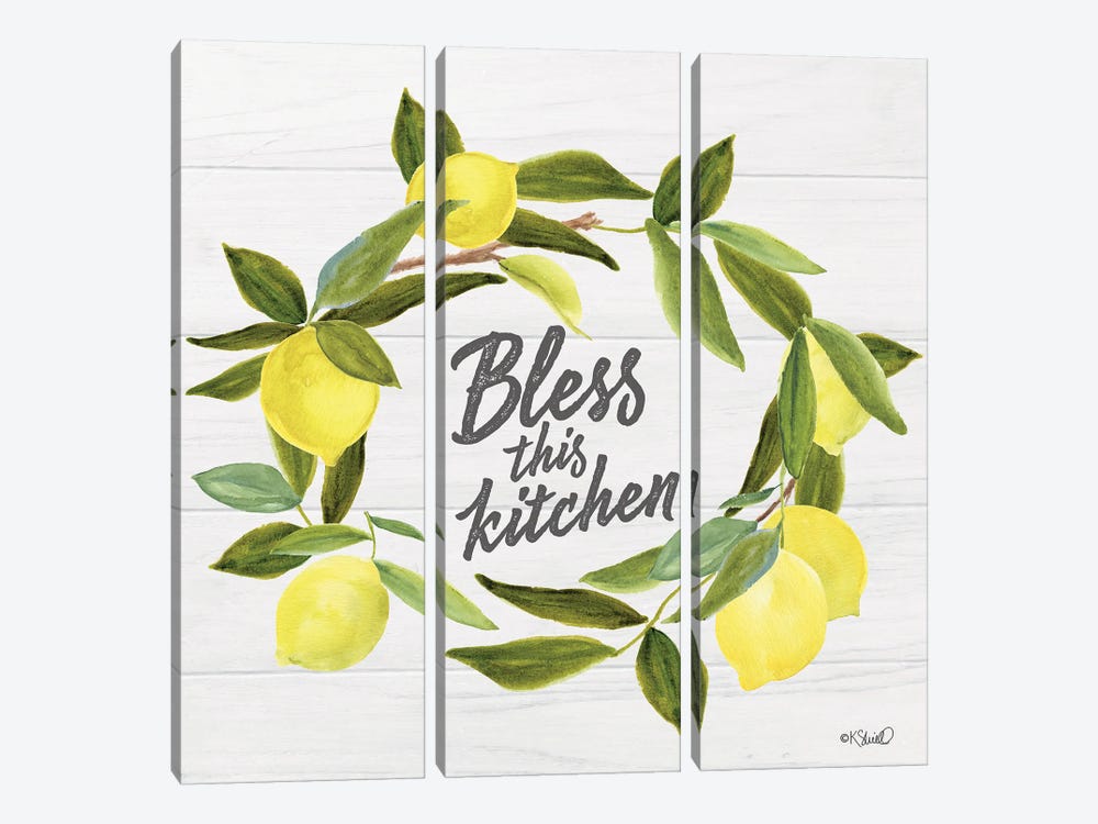 Bless This Kitchen by Kate Sherrill 3-piece Canvas Print