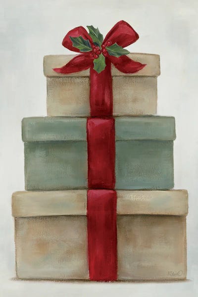 Canvas Art Prints: Vintage Gift Stack by Kate Sherrill