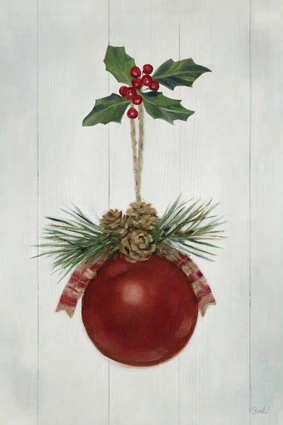 Canvas Art Prints: Winter Berry Bauble by Kate Sherrill