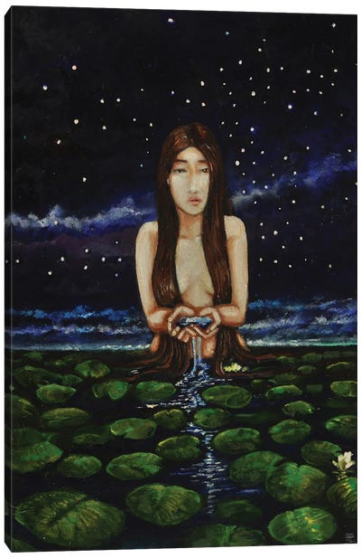 A Naiad Canvas Art Print - Lily Art