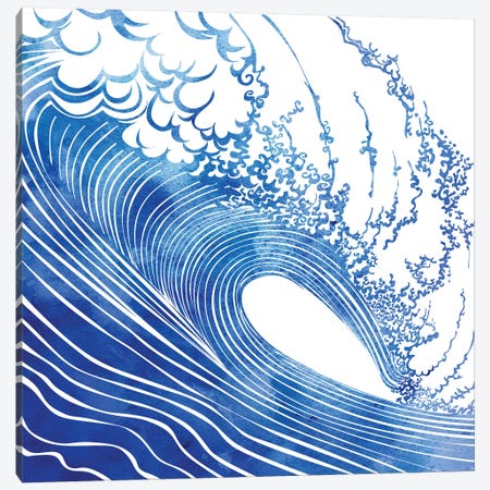 Big Wave Canvas Print #SRN2} by sirenarts Canvas Wall Art
