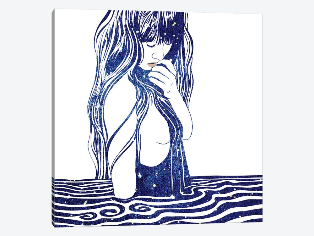 Water Nymph XIII by sirenarts 1-piece Canvas Wall Art
