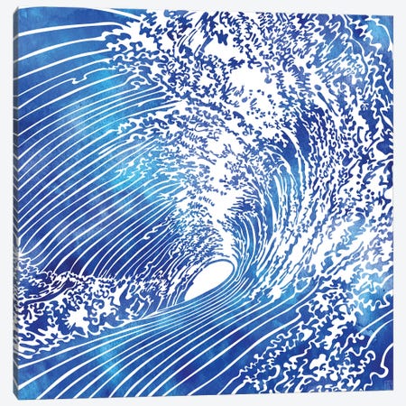 Blue Wave II Canvas Print #SRN3} by sirenarts Canvas Art
