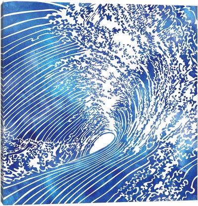 Blue Wave II Canvas Art Print - sirenarts