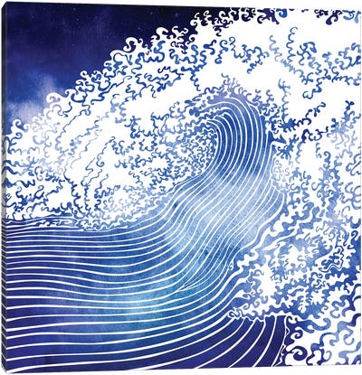 Mediterranean Waves Canvas Art Print - Wave Art
