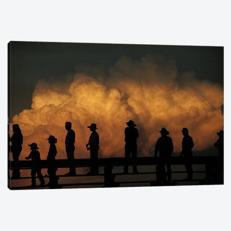 Nebraskans Look Out Over An Approaching Storm At Burwell's Big Rodeo Canvas Print #SRR299} by Joel Sartore Art Print