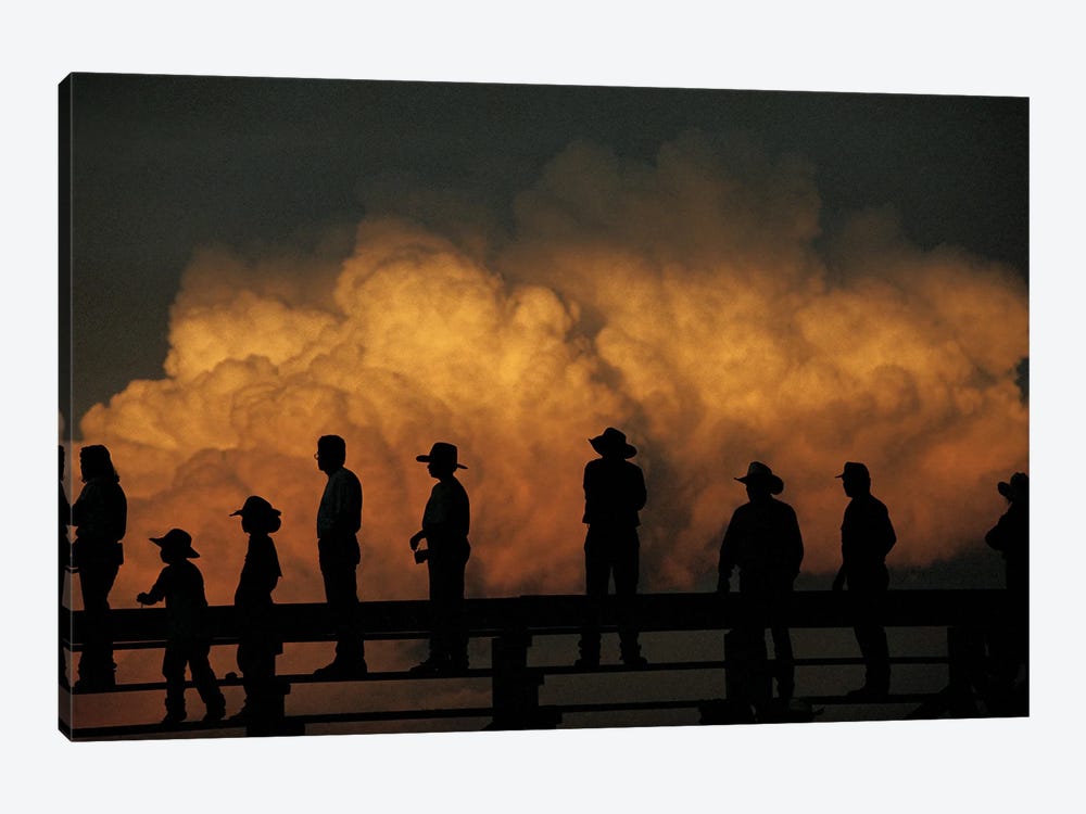 Nebraskans Look Out Over An Approaching Storm At Burwell's Big Rodeo by Joel Sartore 1-piece Art Print