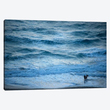 A Couple Plays In The Ocean Waves At Dusk At Riviera Beach Canvas Print #SRR36} by Joel Sartore Canvas Print