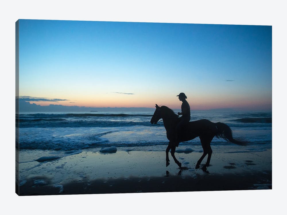 A Cowboy On Virginia Beach At Sunrise by Joel Sartore 1-piece Canvas Artwork