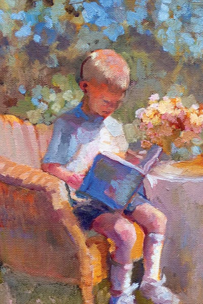 Complementary Colors: Boy And A Book by Sally Rosenbaum