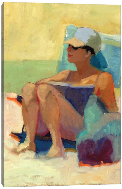 Laguna Beach Girl Canvas Art Print - Reading Art