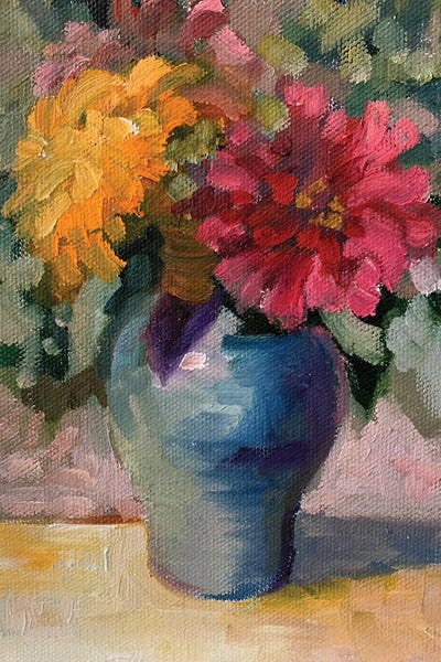 Zinnias: Zinnias by Sally Rosenbaum