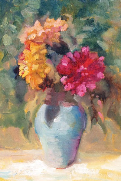 Zinnias: Zinnias In The Garden by Sally Rosenbaum