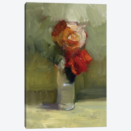 Two Roses Canvas Print #SRU24} by Sally Rosenbaum Art Print