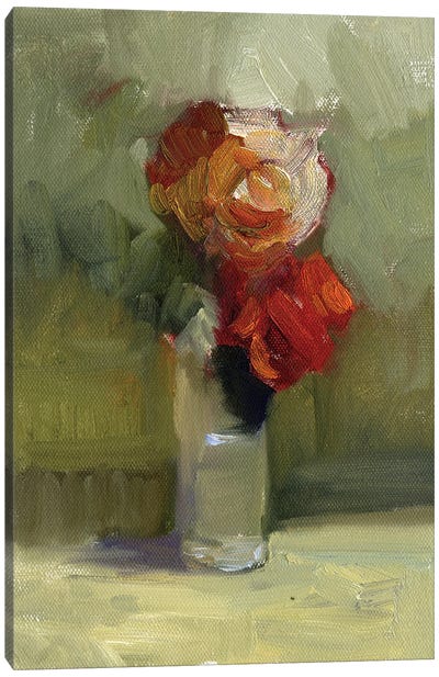 Two Roses Canvas Art Print - Sally Rosenbaum