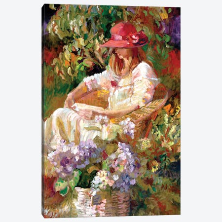 Girl In The Red Hat Canvas Print #SRU25} by Sally Rosenbaum Canvas Art Print