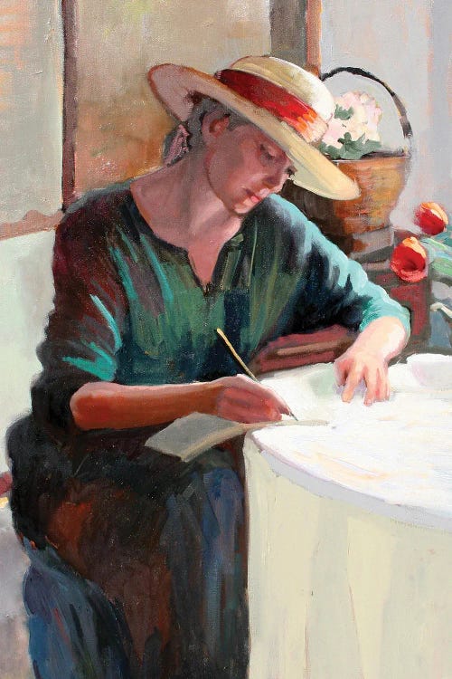 Woman Writing by Sally Rosenbaum wall art
