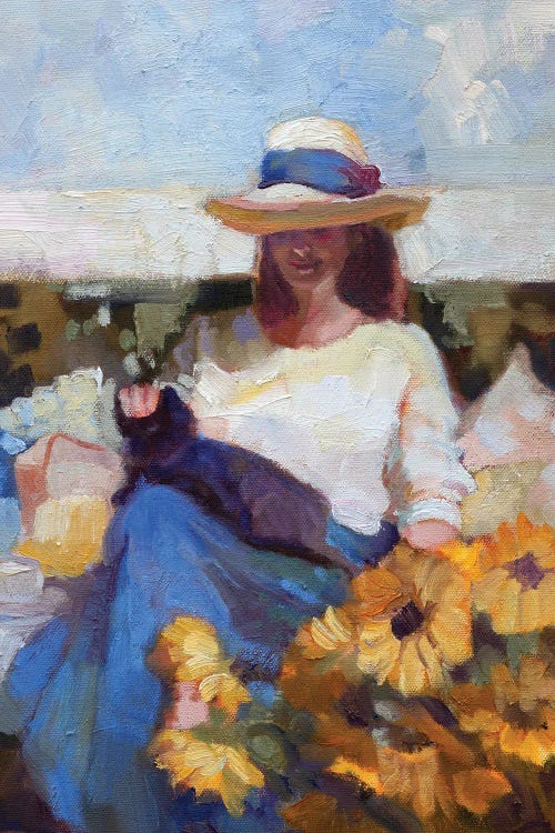 The Cat In The Garden by Sally Rosenbaum wall art