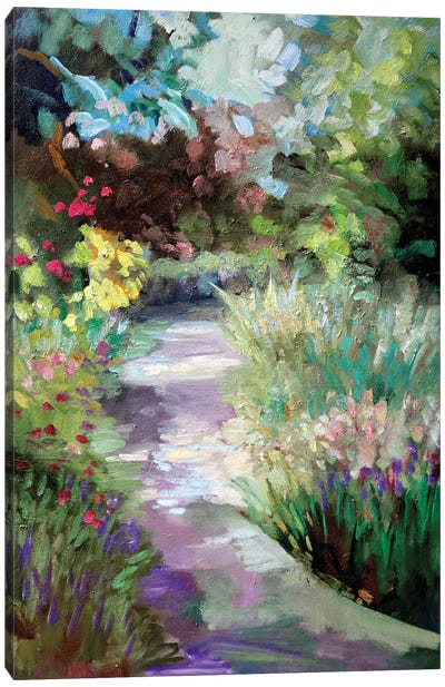 Lavender Path Canvas Art Print - Green Art