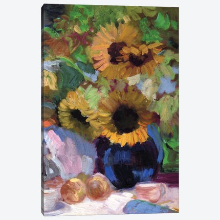 Sunflowers In Summer Canvas Print #SRU53} by Sally Rosenbaum Art Print