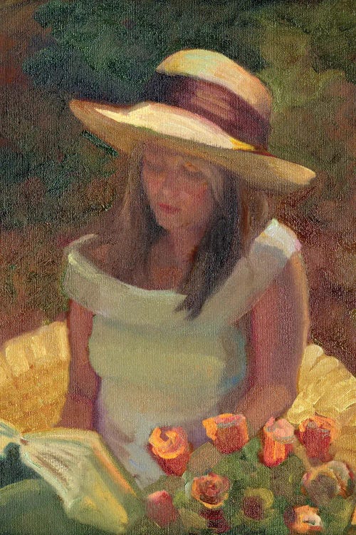 Girl With Rose Bouquet by Sally Rosenbaum wall art
