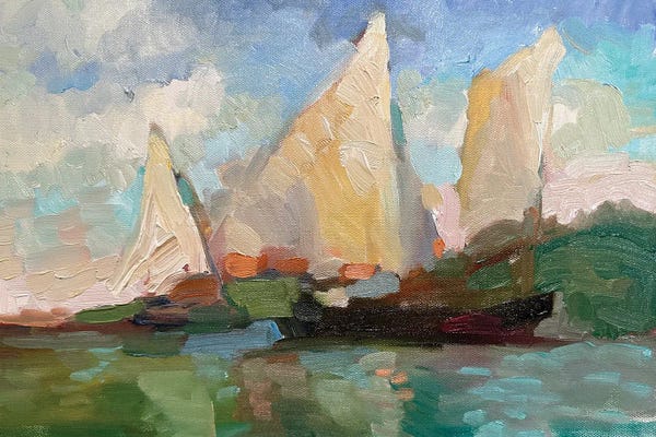 Contemporary Coastal: Sailing by Sally Rosenbaum
