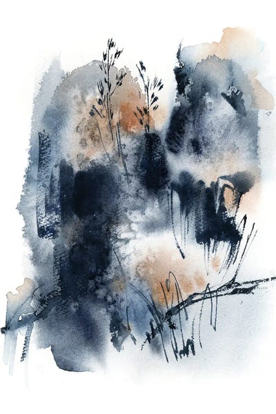 Abstract Watercolors: Landscape In Blue II by Sophie Rodionov