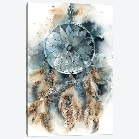 Dreamcatcher In Teal And Amber Canvas Print #SRV113} by Sophie Rodionov Art Print