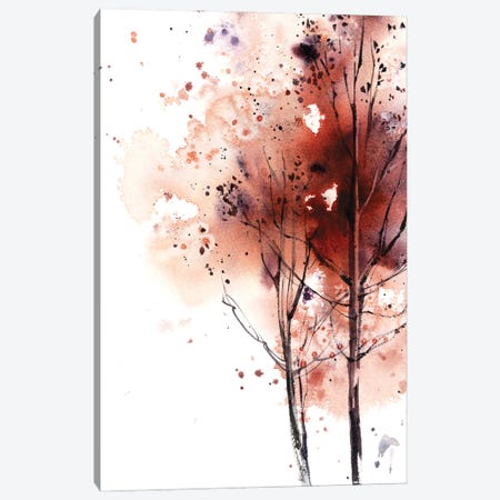 Autumn Trees In Brick Red I Canvas Print #SRV116} by Sophie Rodionov Canvas Art