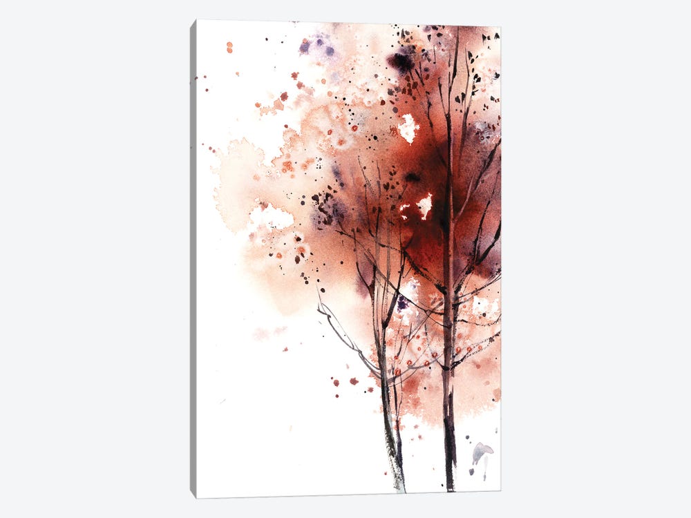 Autumn Trees In Brick Red I by Sophie Rodionov 1-piece Canvas Art