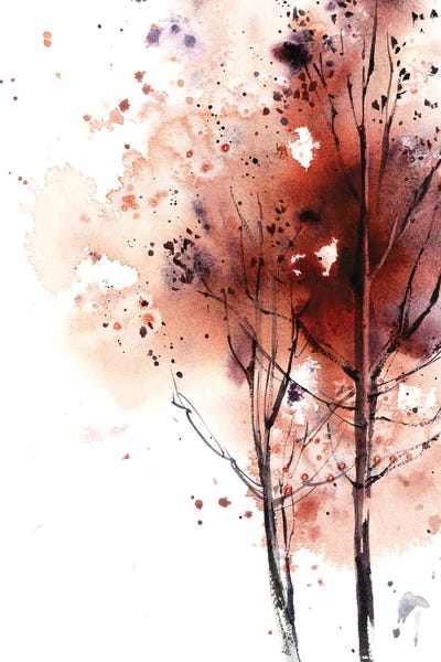 Refreshing Workspace: Autumn Trees In Brick Red I by Sophie Rodionov