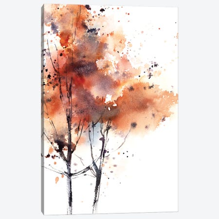 Autumn Trees In Brick Red II Canvas Print #SRV117} by Sophie Rodionov Canvas Wall Art