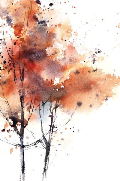 Refreshing Workspace: Autumn Trees In Brick Red II by Sophie Rodionov