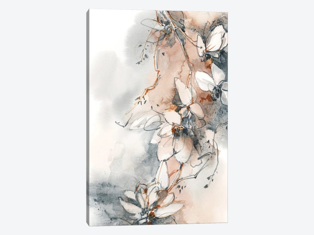 Blooming In Nordic Blue And Pale Peach I by Sophie Rodionov 1-piece Canvas Art Print
